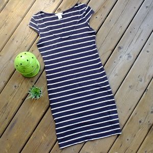 H&M Navy Striped Bodycon Dress Size XS